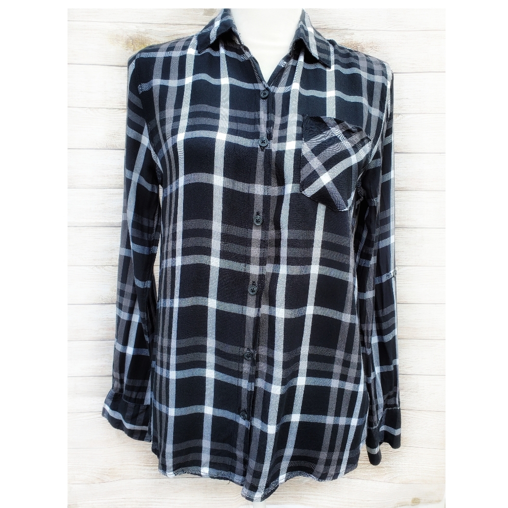 Woolrich Black & White Plaid Button Down